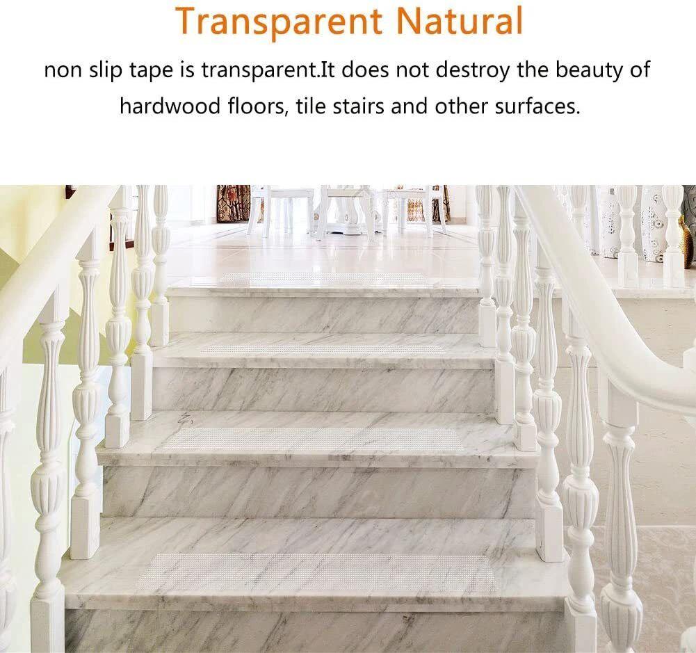 Clear Non-Slip Stair Tread Strips – Indoor Safety Grip Tape for Steps by BowLift