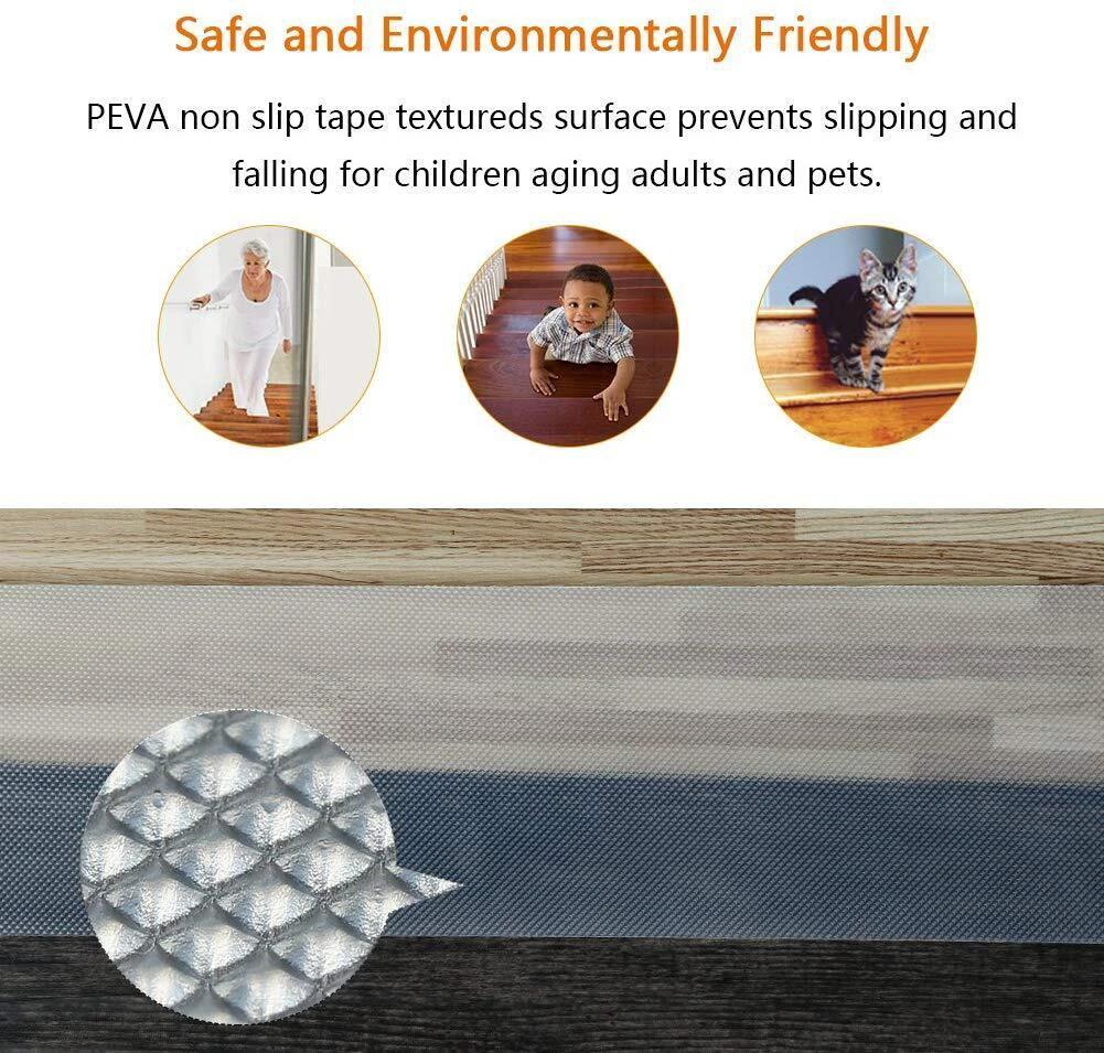 Clear Non-Slip Stair Tread Strips – Indoor Safety Grip Tape for Steps by BowLift