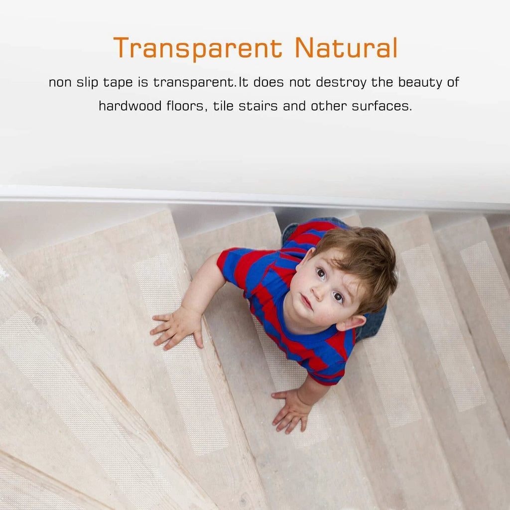 Clear Non-Slip Stair Tread Strips – Indoor Safety Grip Tape for Steps by BowLift