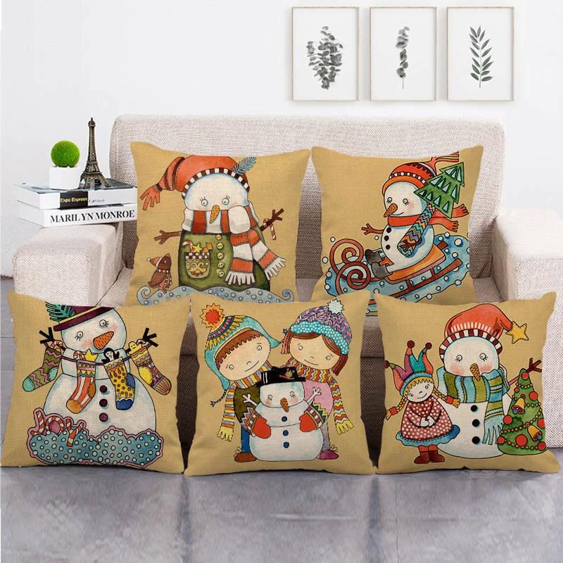18" Cojines Merry Xmas Couch Throw Pillow Cover Case Home Sofa Decor Pillowslip Bowlift by Bowlift