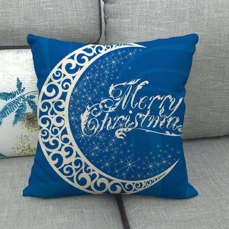 18" Cojines Merry Xmas Couch Throw Pillow Cover Case Home Sofa Decor Pillowslip Bowlift by Bowlift