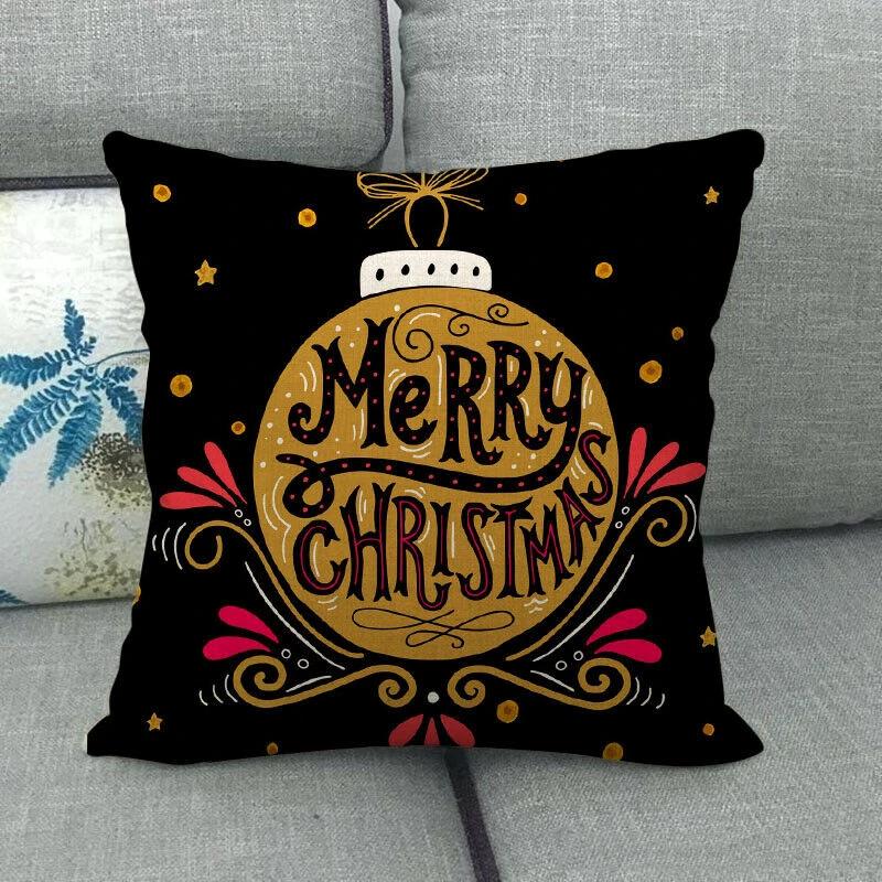 18" Cojines Merry Xmas Couch Throw Pillow Cover Case Home Sofa Decor Pillowslip Bowlift by Bowlift