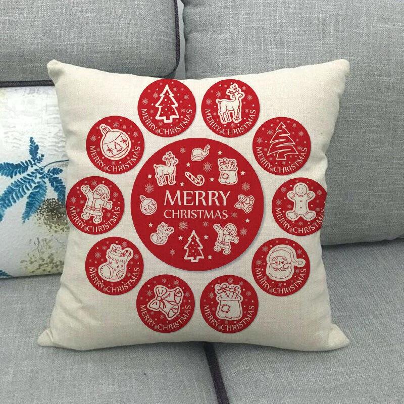 18" Cojines Merry Xmas Couch Throw Pillow Cover Case Home Sofa Decor Pillowslip Bowlift by Bowlift
