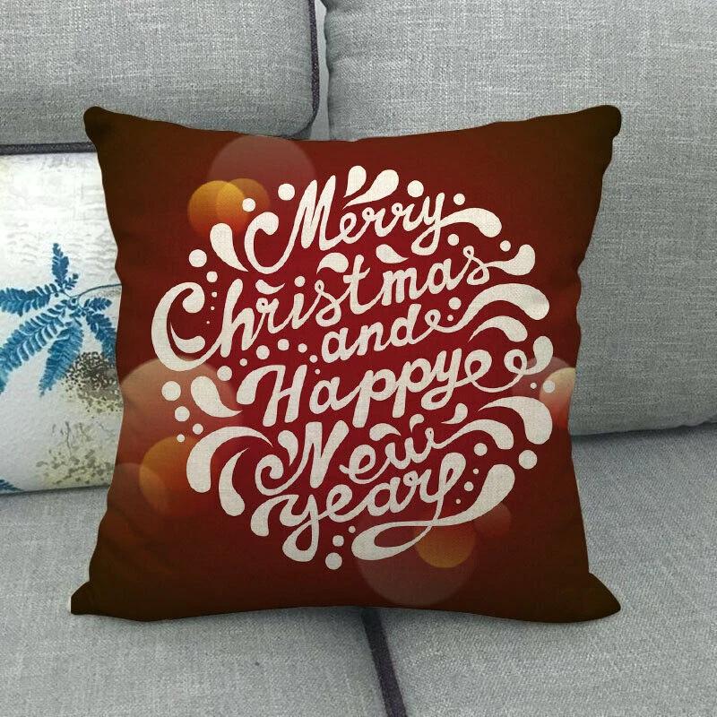 18" Cojines Merry Xmas Couch Throw Pillow Cover Case Home Sofa Decor Pillowslip Bowlift by Bowlift