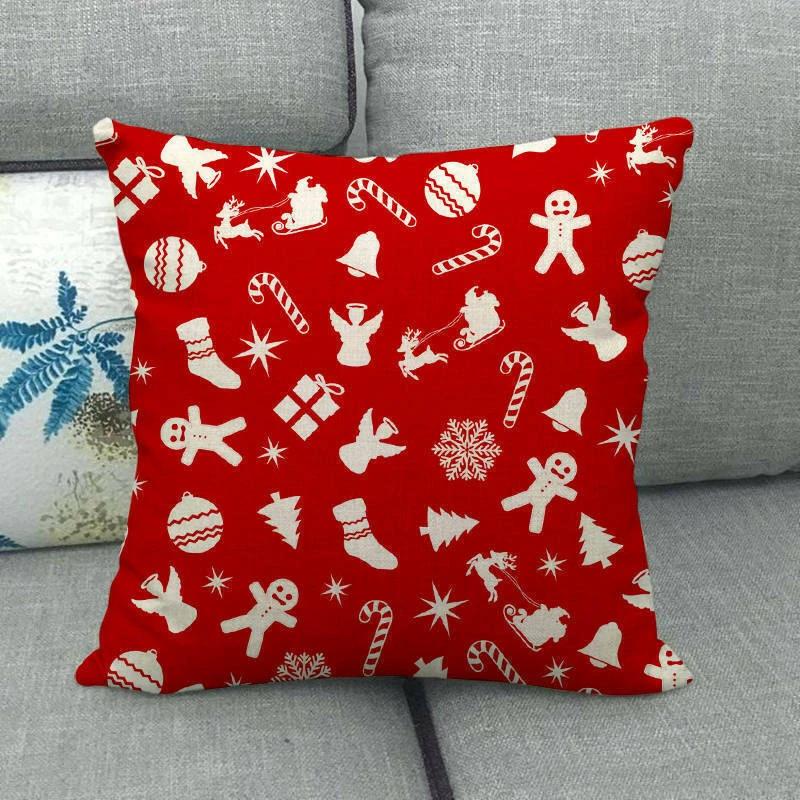 18" Cojines Merry Xmas Couch Throw Pillow Cover Case Home Sofa Decor Pillowslip Bowlift by Bowlift