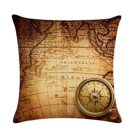 18" Throw Pillow Case Cushion Cover Home Decor Vintage World Map Pattern Cojines Bowlift by Bowlift