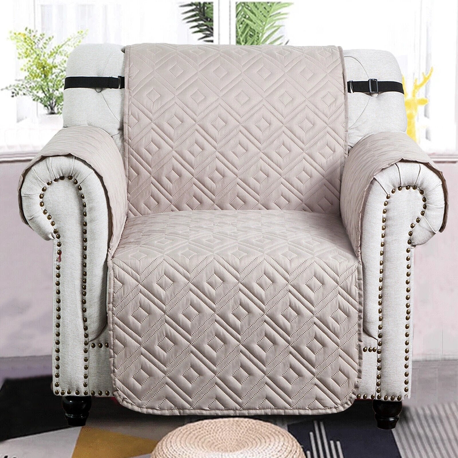 Quilted Sofa Cover Pet Protector Throw Waterproof Sofa Slip Covers 1/2/3 Settee Bowlift by Bowlift
