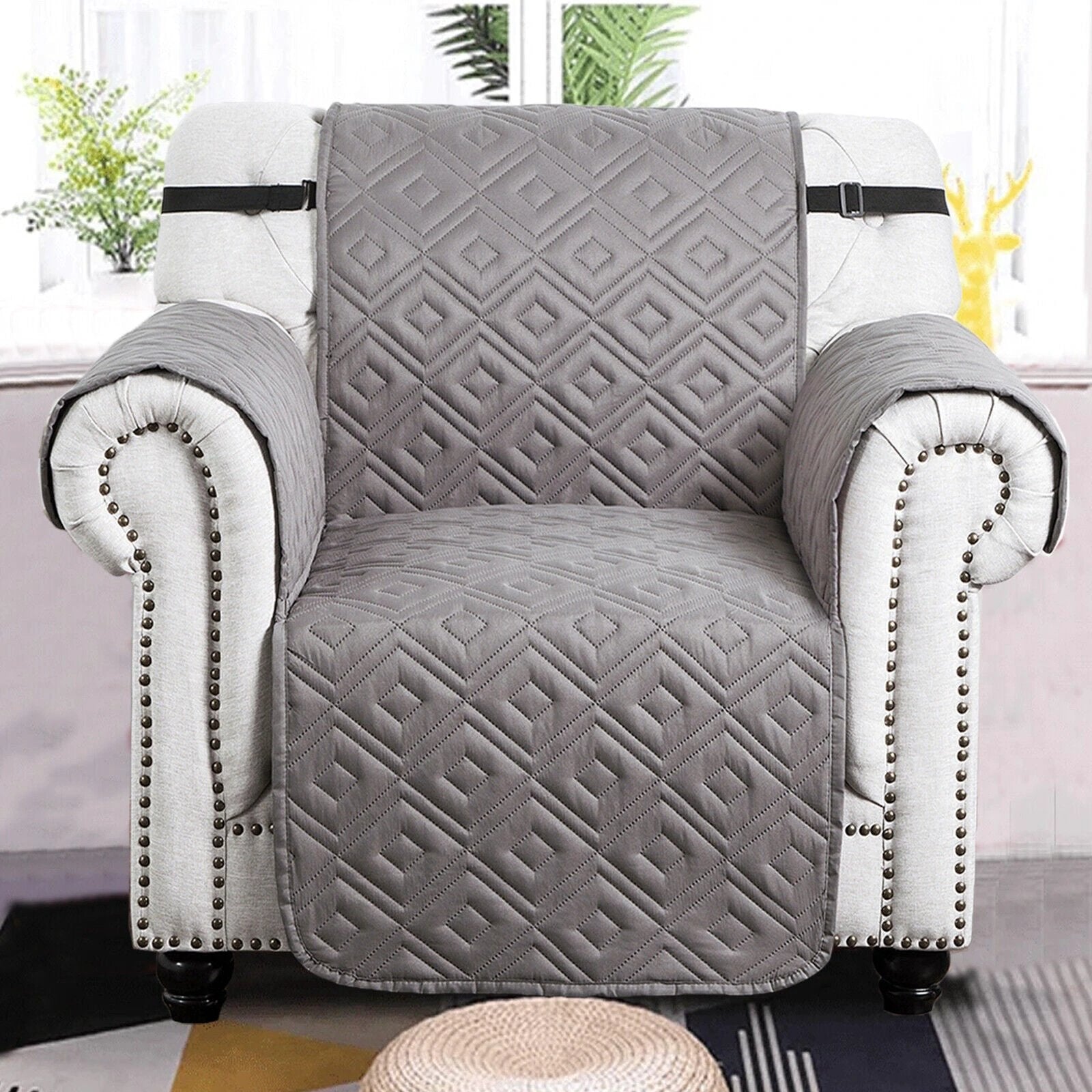 Quilted Sofa Cover Pet Protector Throw Waterproof Sofa Slip Covers 1/2/3 Settee Bowlift by Bowlift