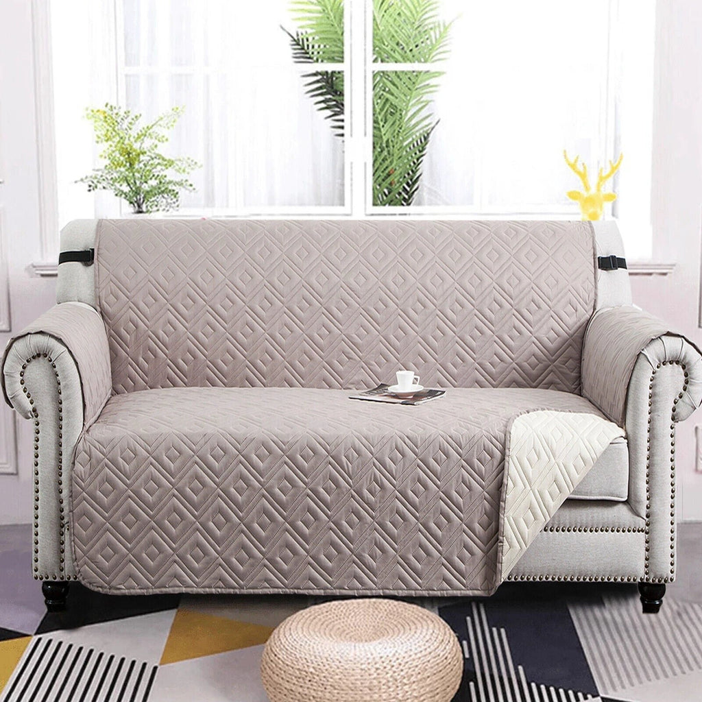 Quilted Sofa Cover Pet Protector Throw Waterproof Sofa Slip Covers 1/2/3 Settee Bowlift by Bowlift