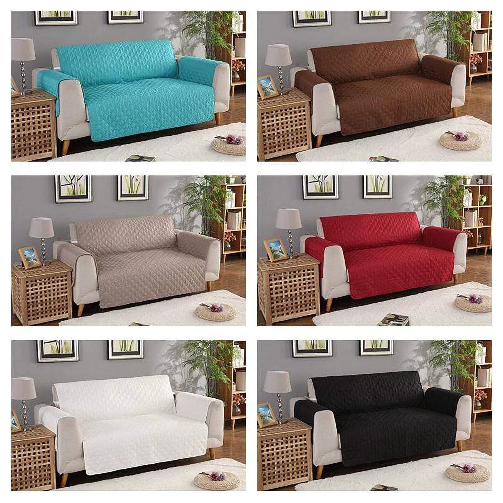 1/2/3 Seater Pet Sofa Protector Cover Quilted Couch Covers Lounge Slipcover Bowlift by Bowlift