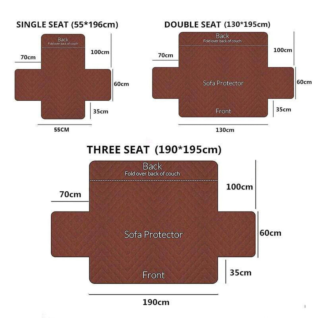 1/2/3 Seater Pet Sofa Protector Cover Quilted Couch Covers Lounge Slipcover Bowlift by Bowlift