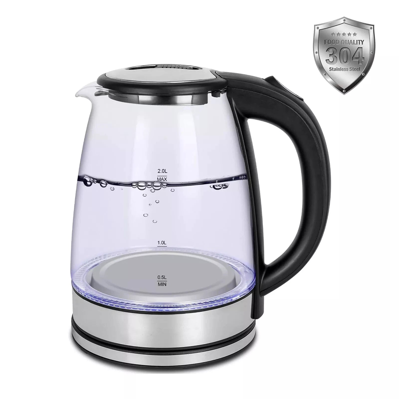 Electric Kettle | 1.8L, 3000W, Rapid Boil, Auto Shut-Off & Borosilicate Glass for Tea, Coffee & Instant Meals by BowLift