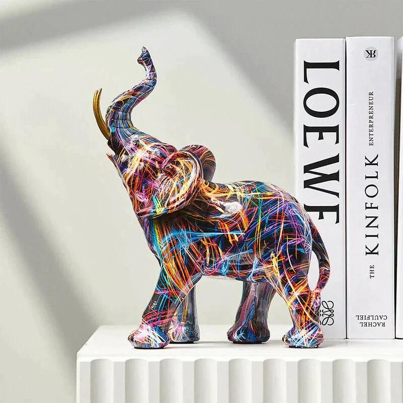 VibrantTrunk – Modern Elephant Art Sculpture Bowlift by Bowlift