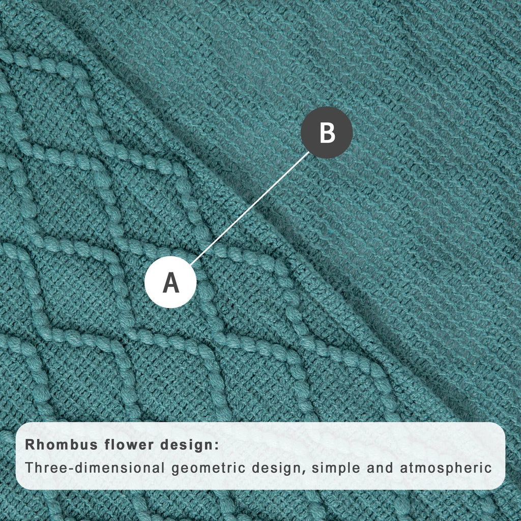 Boho Knit Blanket Throw Tassel Plaid Travel Throw Large Blankets For Sofa Bed Bowlift by Bowlift