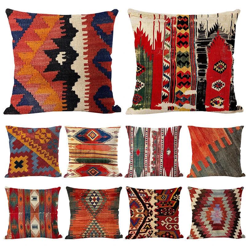 Ethnic Boho Mandala Print Throw Pillow Case Sofa Cushion Cover Home Decor Bowlift by Bowlift