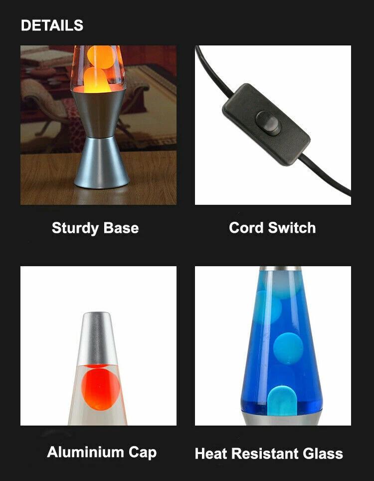 Retro Lava Lamp - Peaceful Motion Wax Liquid Relaxation Light Gift Bowlift by Bowlift