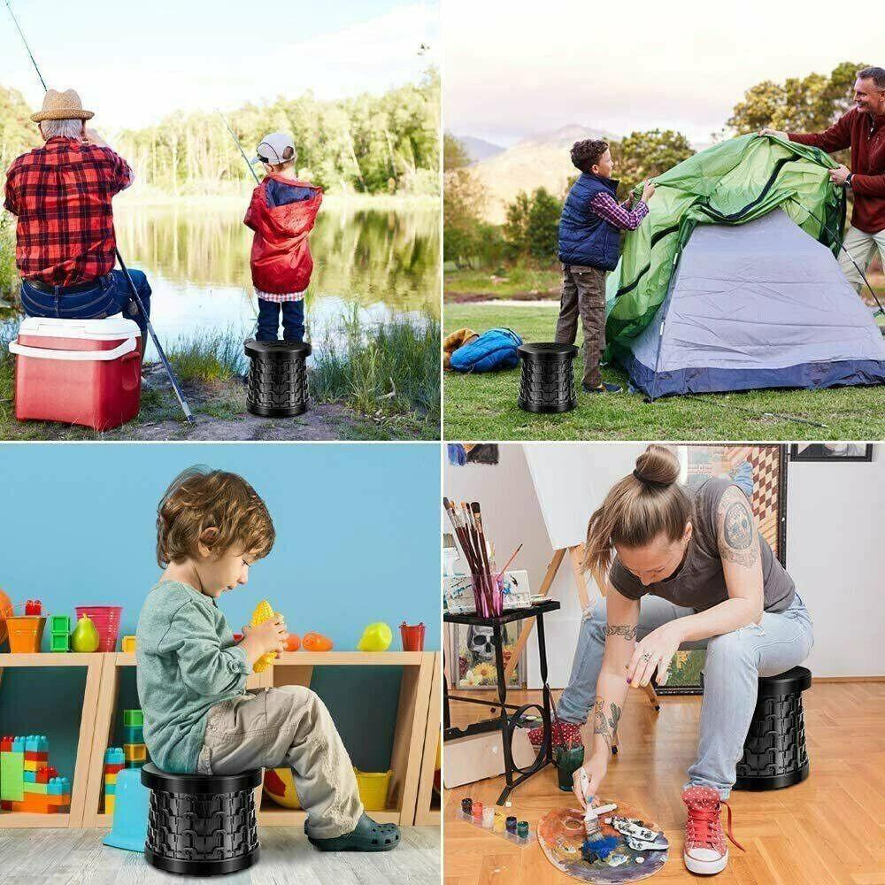 Folding Stool Seat Portable Retractable Telescopic Camping Fishing Travel Chairs Bowlift by Bowlift