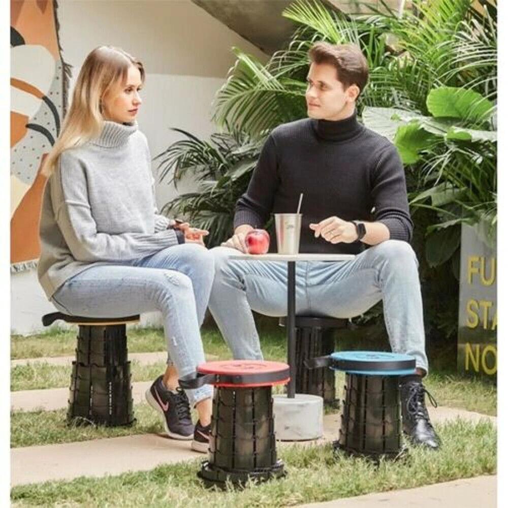 Folding Stool Seat Portable Retractable Telescopic Camping Fishing Travel Chairs Bowlift by Bowlift