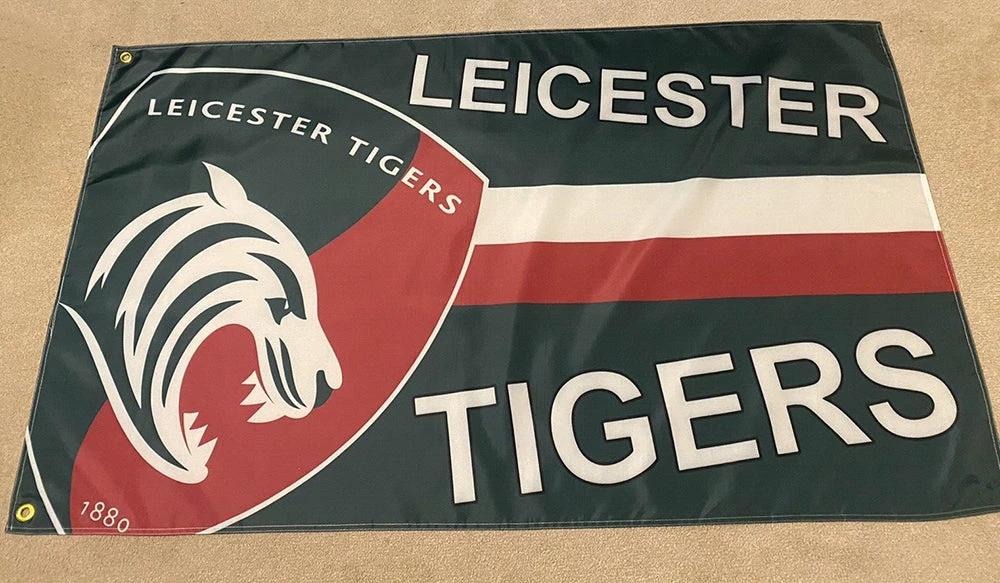 Leicester Tigers flag-3x5 FT Banner-100% polyester-2 Metal Grommets by flagsshop
