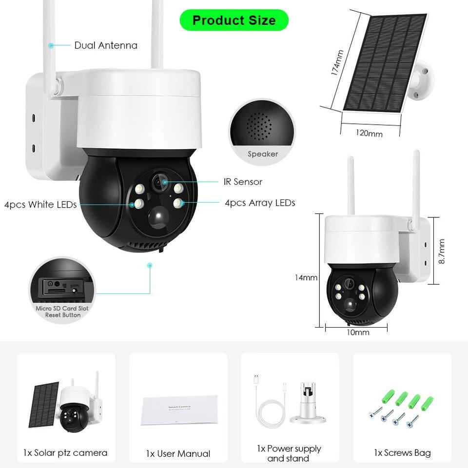 CCTV Solar Waterproof WiFi Camera with night vision Bowlift by Bowlift