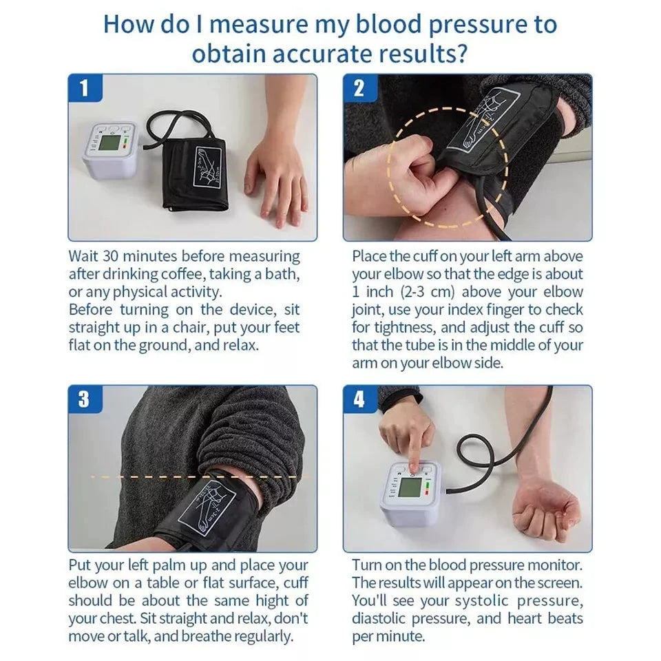 Digital Blood Pressure Monitor | Fully Automatic, Intellisense Technology & Memory Function for Home and Travel Use by BowLift