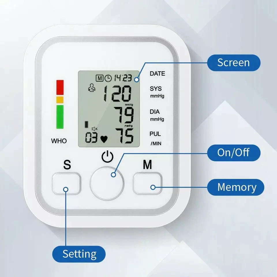 Digital Blood Pressure Monitor | Fully Automatic, Intellisense Technology & Memory Function for Home and Travel Use by BowLift