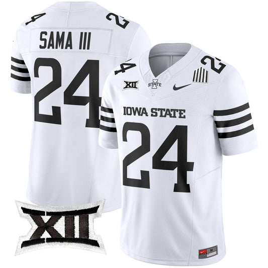 Abu Sama III Jersey #24 Iowa State Cyclones 2025 Stitched White Limited by My Store