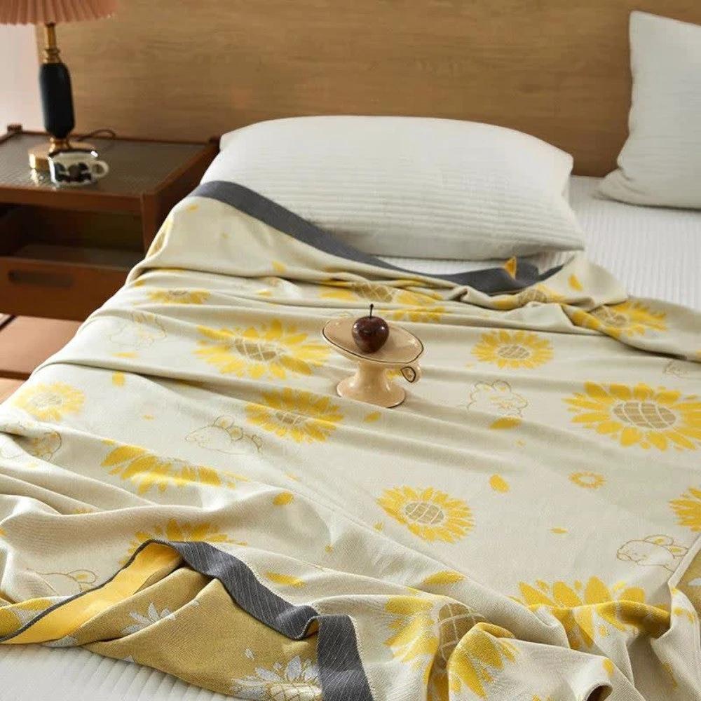 Sunflower Comfort Cotton Blanket by Casa & Beyond