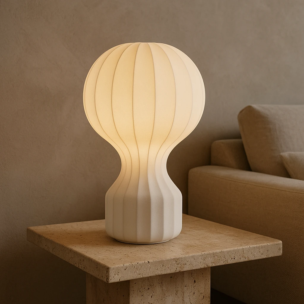 Silka | Wabi Sabi Silk Table Lamp – Warm LED Light by BowLift