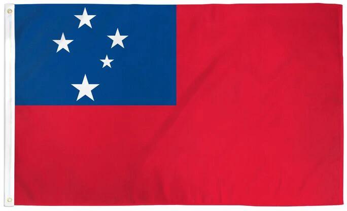 Samoa Flag -3x5 FT Banner-100% polyester-2 Metal Grommets by flagsshop