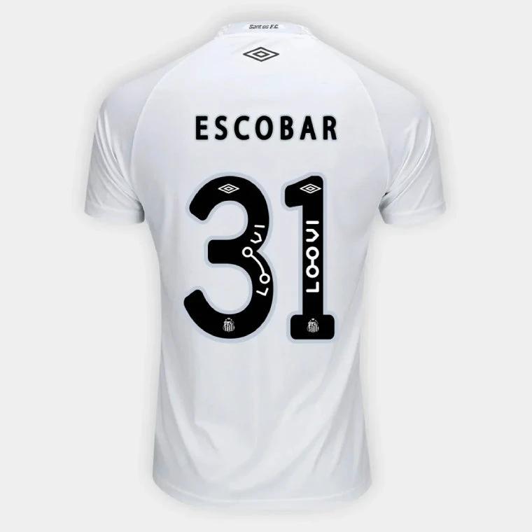 Santos FC ESCOBAR 31 Home 2025-26 Jersey – White by Soccer Jersey