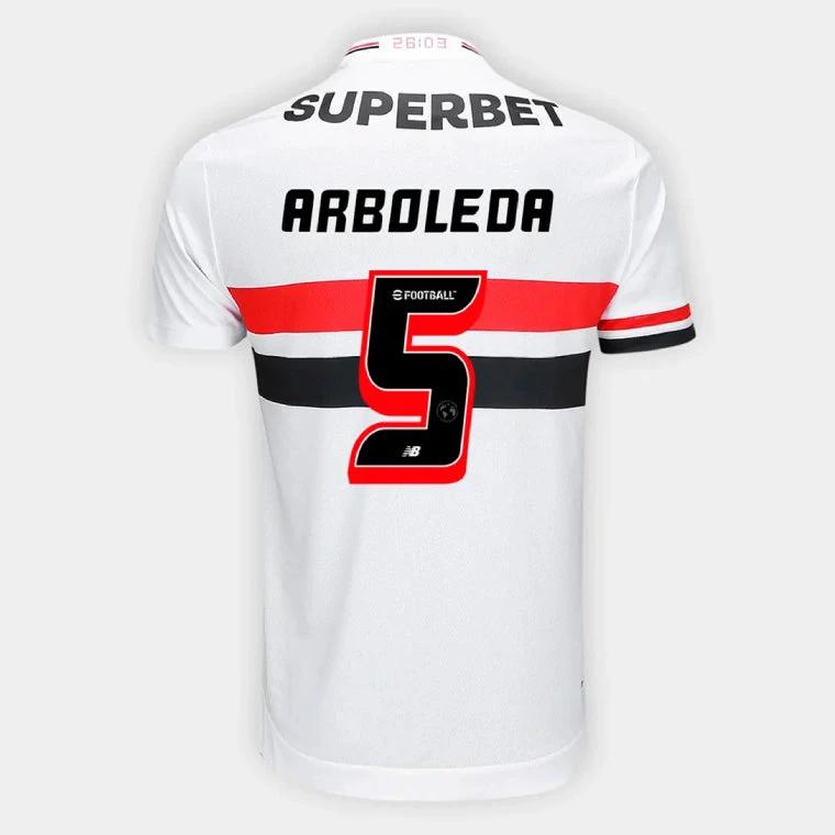 Sao Paulo FC ARBOLEDA 5 Home 2025-26 Jersey – White by Soccer Jersey
