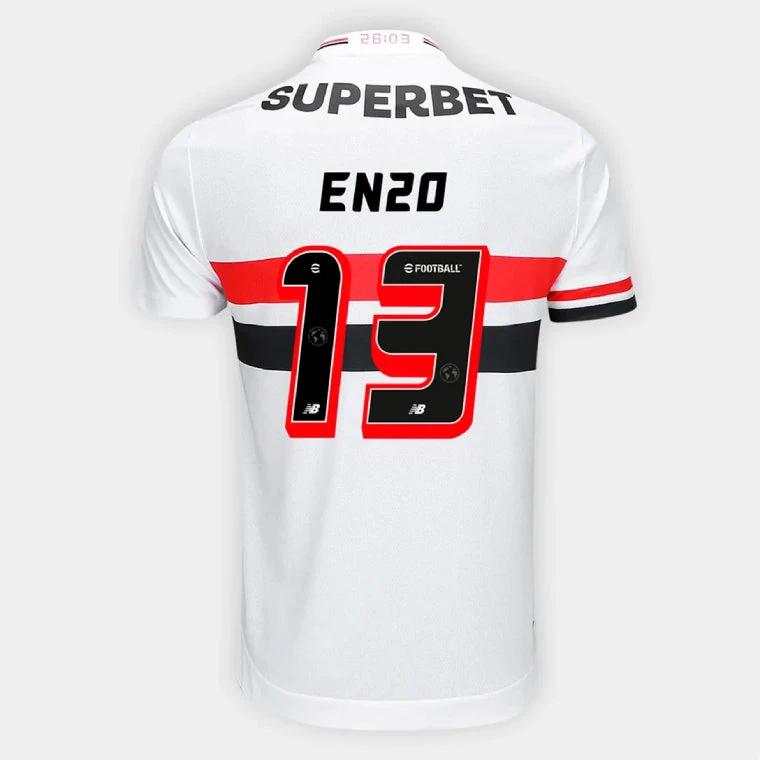Sao Paulo FC ENZO 13 Home 2025-26 Jersey – White by Soccer Jersey