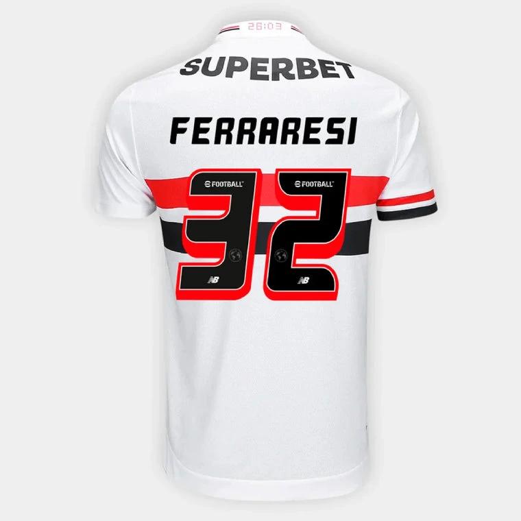 Sao Paulo FC FERRARESI 32 Home 2025-26 Jersey – White by Soccer Jersey