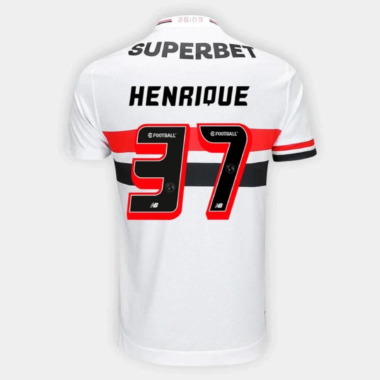 Sao Paulo FC HENRIQUE 37 Home 2025-26 Jersey – White by Soccer Jersey