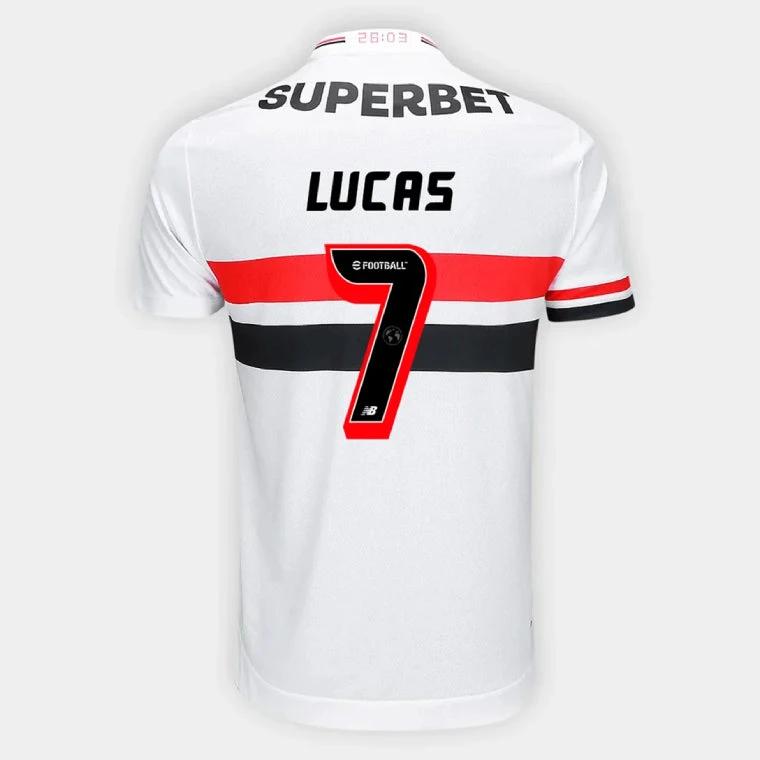 Sao Paulo FC LUCAS 7 Home 2025-26 Jersey – White by Soccer Jersey