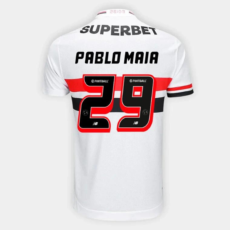 Sao Paulo FC PABLO MAIA 29 Home 2025-26 Jersey – White by Soccer Jersey