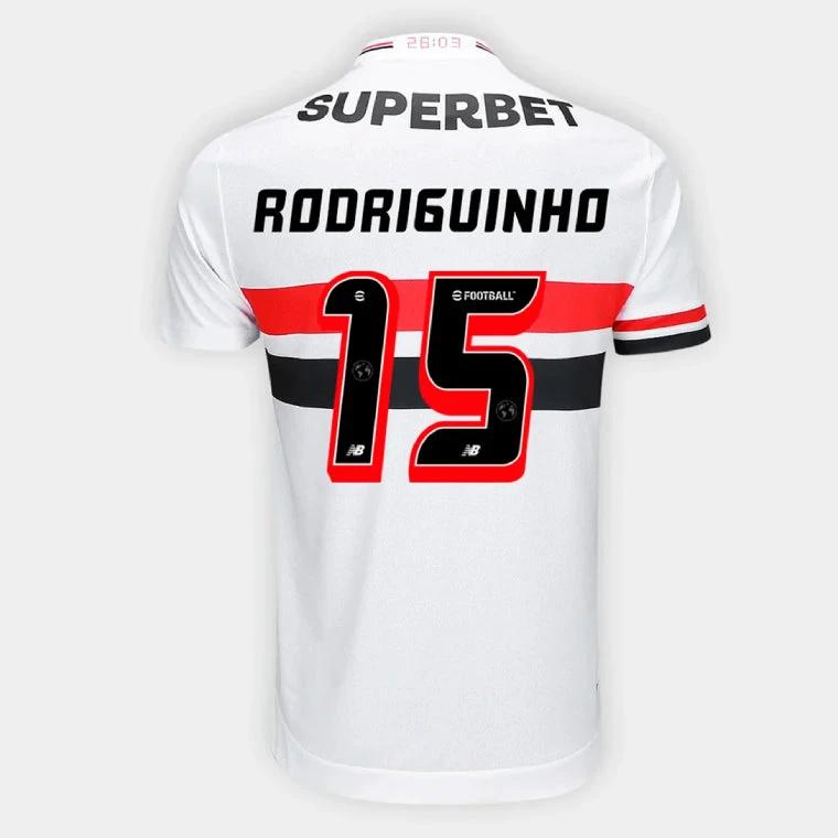 Sao Paulo FC RODRIGUINHO 15 Home 2025-26 Jersey – White by Soccer Jersey