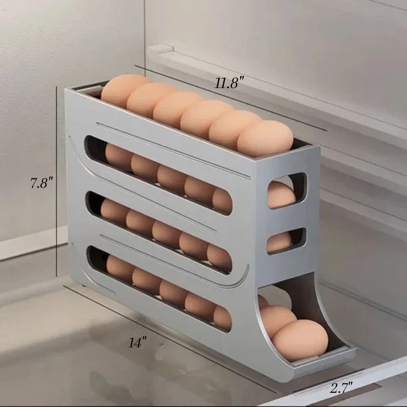 Scrolling Egg Rack Holder Space Saving Egg Storage Case by Bowlift