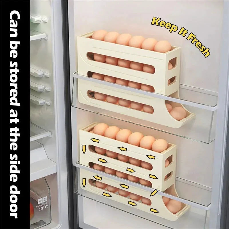 Scrolling Egg Rack Holder Space Saving Egg Storage Case by Bowlift