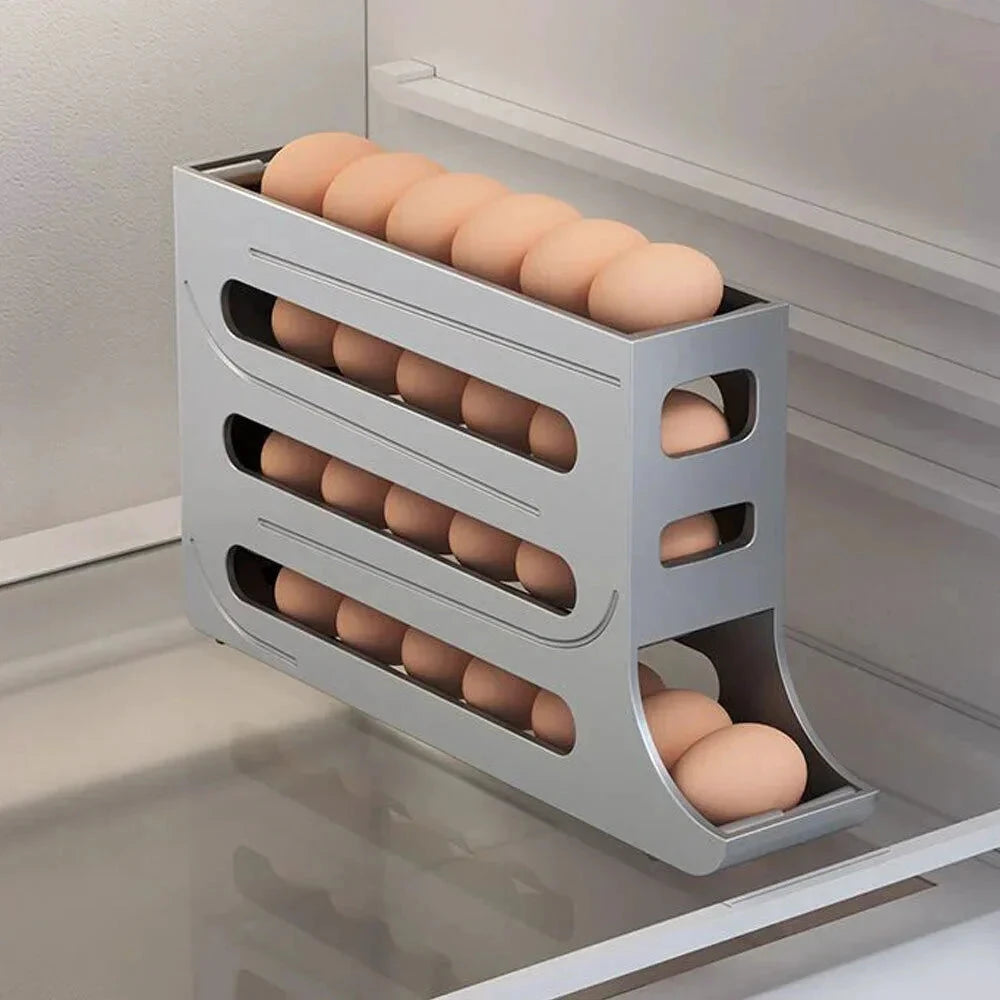 Scrolling Egg Rack Holder Space Saving Egg Storage Case by Bowlift