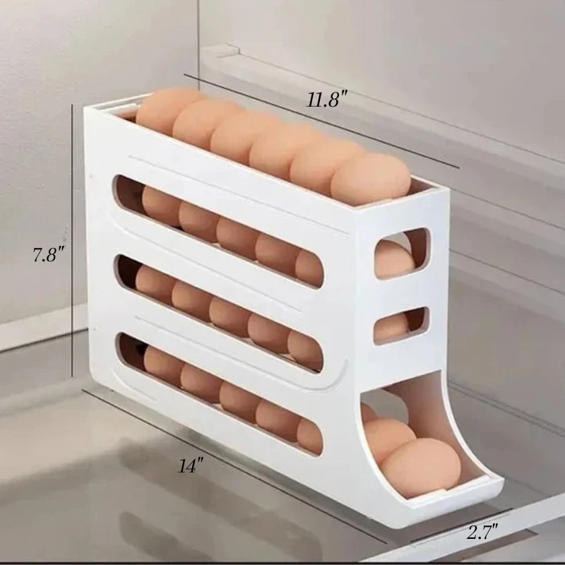 Scrolling Egg Rack Holder Space Saving Egg Storage Case by Bowlift