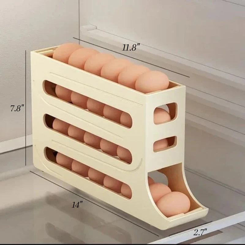 Scrolling Egg Rack Holder Space Saving Egg Storage Case by Bowlift