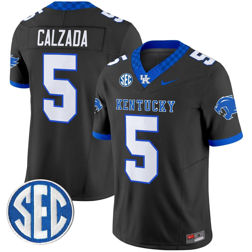Zach Calzada Jersey #5 Kentucky Wildcats 2025 Limited Stitched Black by My Store