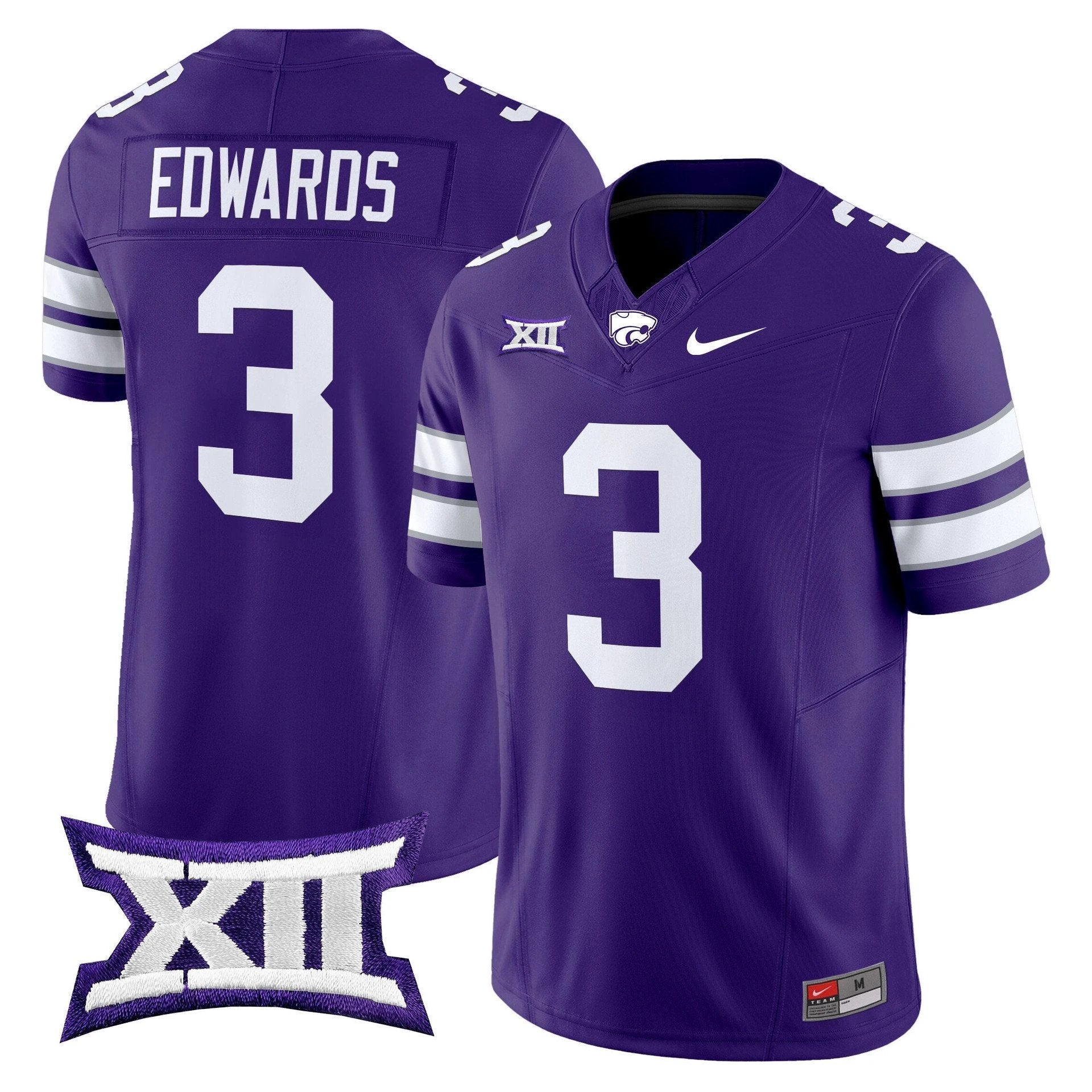 Dylan Edwards Jersey #3 Kansas State Wildcats 2025 Limited Stitched Purple by My Store