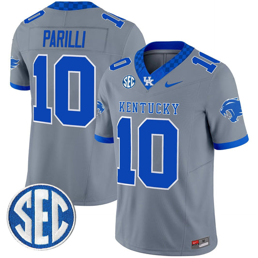 Babe Parilli Jersey #10 Kentucky Wildcats 2025 Limited Stitched Gray by My Store