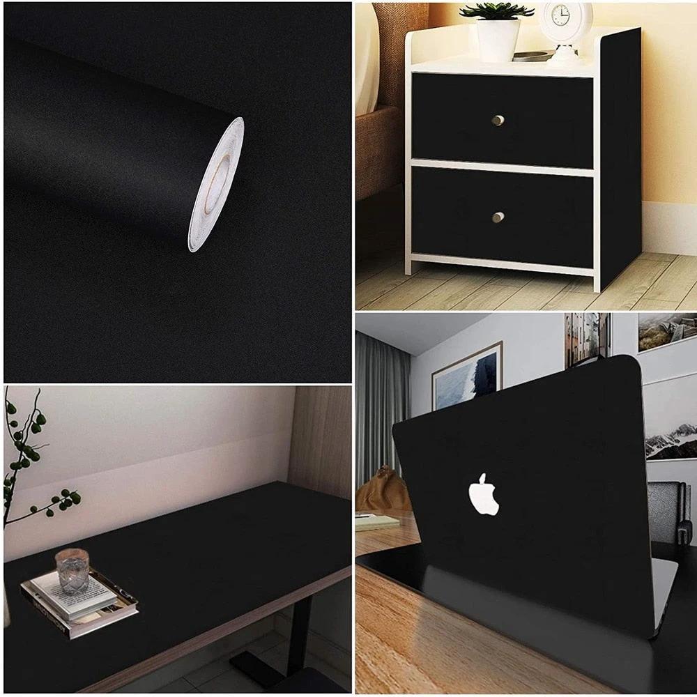 Self-adhesive Film Black Thickened Kitchen Cabinet Sticker Matt by Bowlift