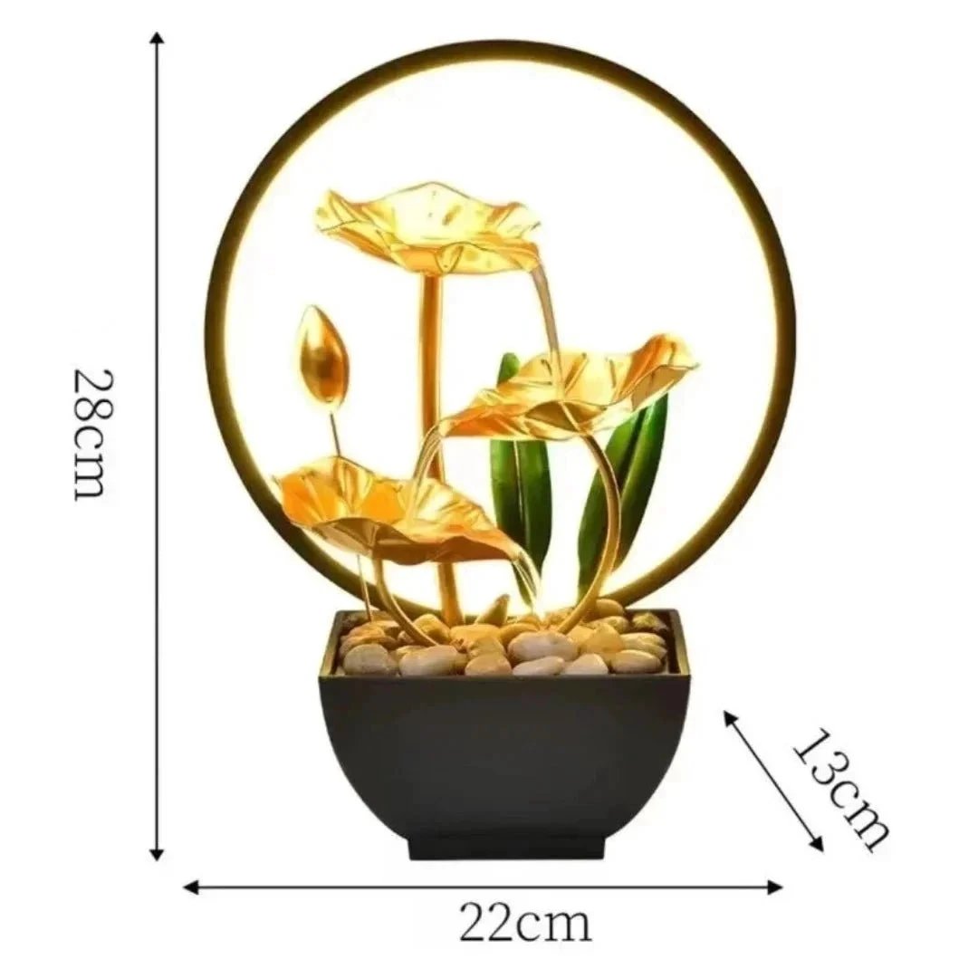 TranquiliGlow - Illuminated Lotus Water Fountain Table Decoration Bowlift by Bowlift