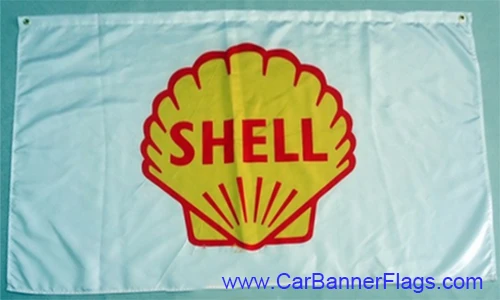 Shell Flag-3x5FT Banner-100% polyester-2 Metal Grommets by flagsshop