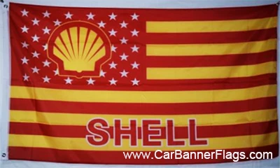 Shell Flag-3x5FT Banner-100% polyester-2 Metal Grommets by flagsshop